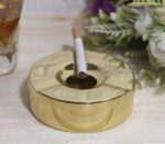 Pure Brass Round Ashtray - Glossy Finish