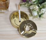 Pure Brass Round Ashtray - Glossy Finish