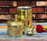 PURI - Pure Brass Tiffin/Lunch Box - 4 Compartment of 650 ML Each - Hand Crafted in India - Vintage Style