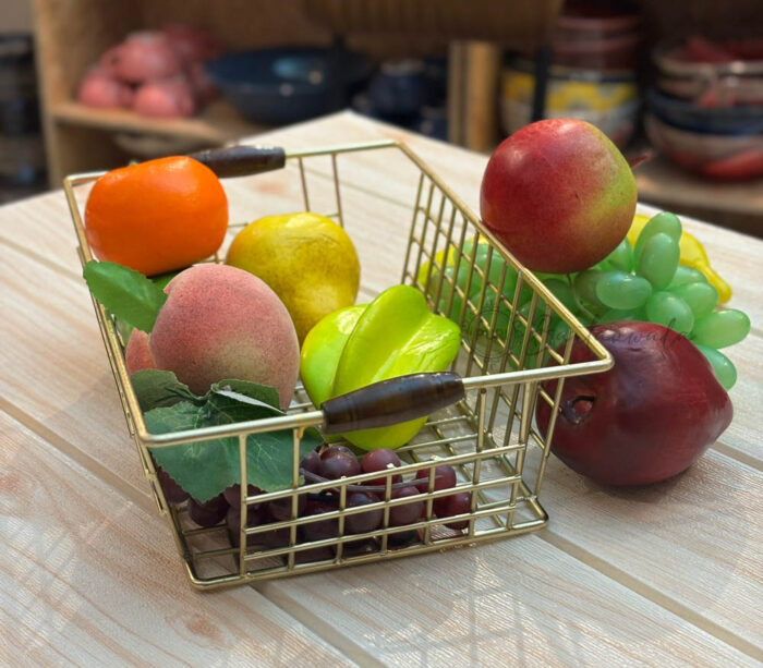 Metal Wire Basket for Fruit/Bread/Linen - Gold Plated