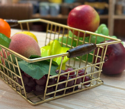 Metal Wire Basket for Fruit/Bread/Linen - Gold Plated