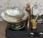 Brass/Pital Kadai For Cooking 10 Inch With Tin