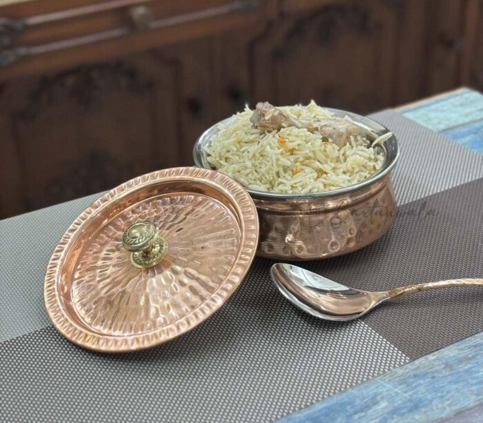 Copper/Stainless Steel Double Wall Biryani/Gravy Handi/Lagan