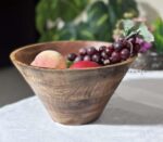 Mango Wood Taper Shape Dining Table Fruit Bowl