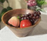 Mango Wood Taper Shape Dining Table Fruit Bowl