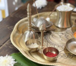 Om Sanatan Brass/Pital Pooja Thali Set of 9 Pcs