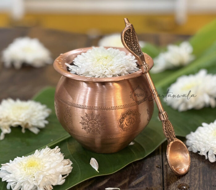 Copper/Tamba Kalash/Lota With Charnamrit Spoon