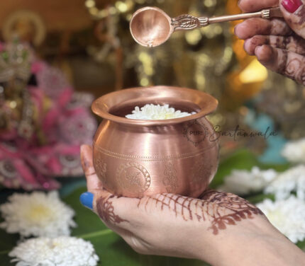 Copper/Tamba Kalash/Lota With Charnamrit Spoon