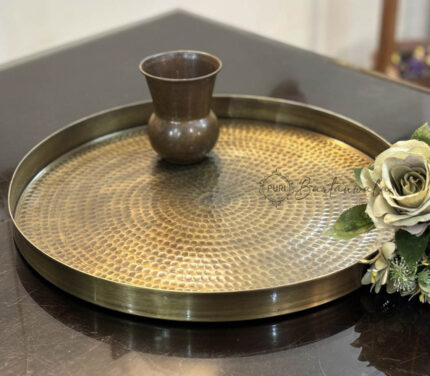 Brass / Pital Hammered Design Tray