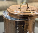 Ariel Ice Bucket - Stainless Steel, Hammered Copper, Brass Tong