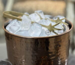 Ariel Ice Bucket - Stainless Steel, Hammered Copper, Brass Tong